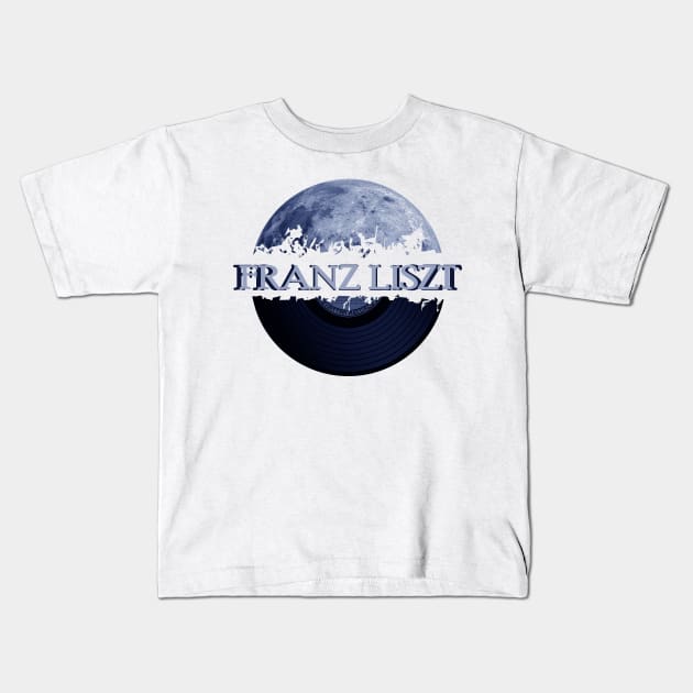 Franz Liszt blue moon vinyl Kids T-Shirt by hany moon